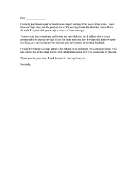 Craft Seller Complaint Letter Letter of Complaint