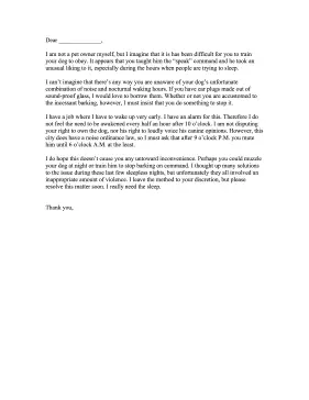 Barking Dog Complaint Letter Letter of Complaint