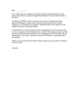 Damaged Goods Complaint Letter Letter of Complaint