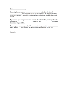 Delay Delivery Complaint Letter Letter of Complaint