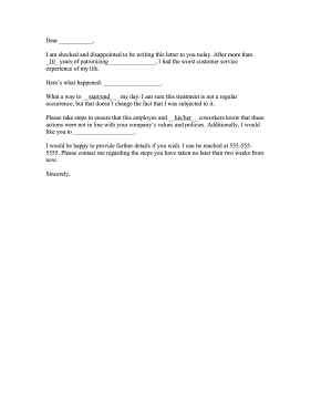 Employee Complaint Letter Letter of Complaint
