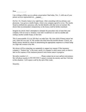 Health Insurance HMO Complaint Letter Letter of Complaint