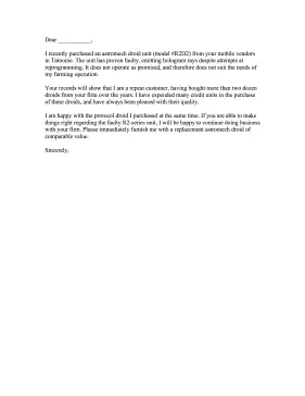 Longtime Customer Complaint Letter Letter of Complaint