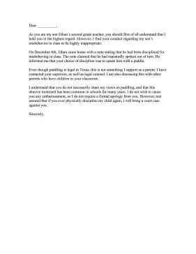 Teacher Conduct Complaint Letter Letter of Complaint