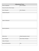 Adjustment Form