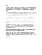 Aggressive Mall Vendors Complaint Letter